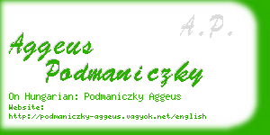 aggeus podmaniczky business card